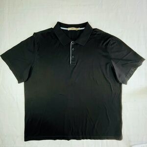 Raffi Polo Shirt Mens XXL Black Short Sleeve Casual Top Cotton Stretch